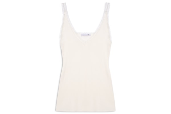 Blusa Feminina Com Detalhe Com Renda Em Tricot - Off White