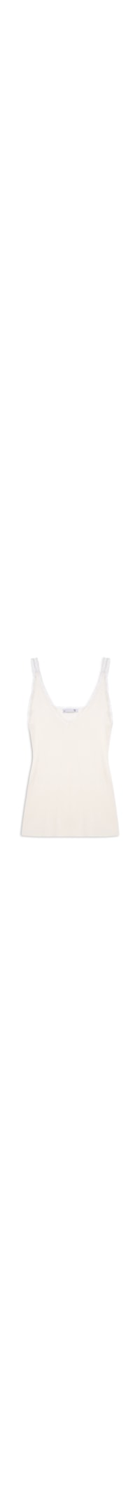 Blusa Feminina Com Detalhe Com Renda Em Tricot - Off White