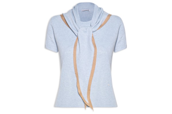 Blusa Feminina Com Detalhe De Amarração - Azul