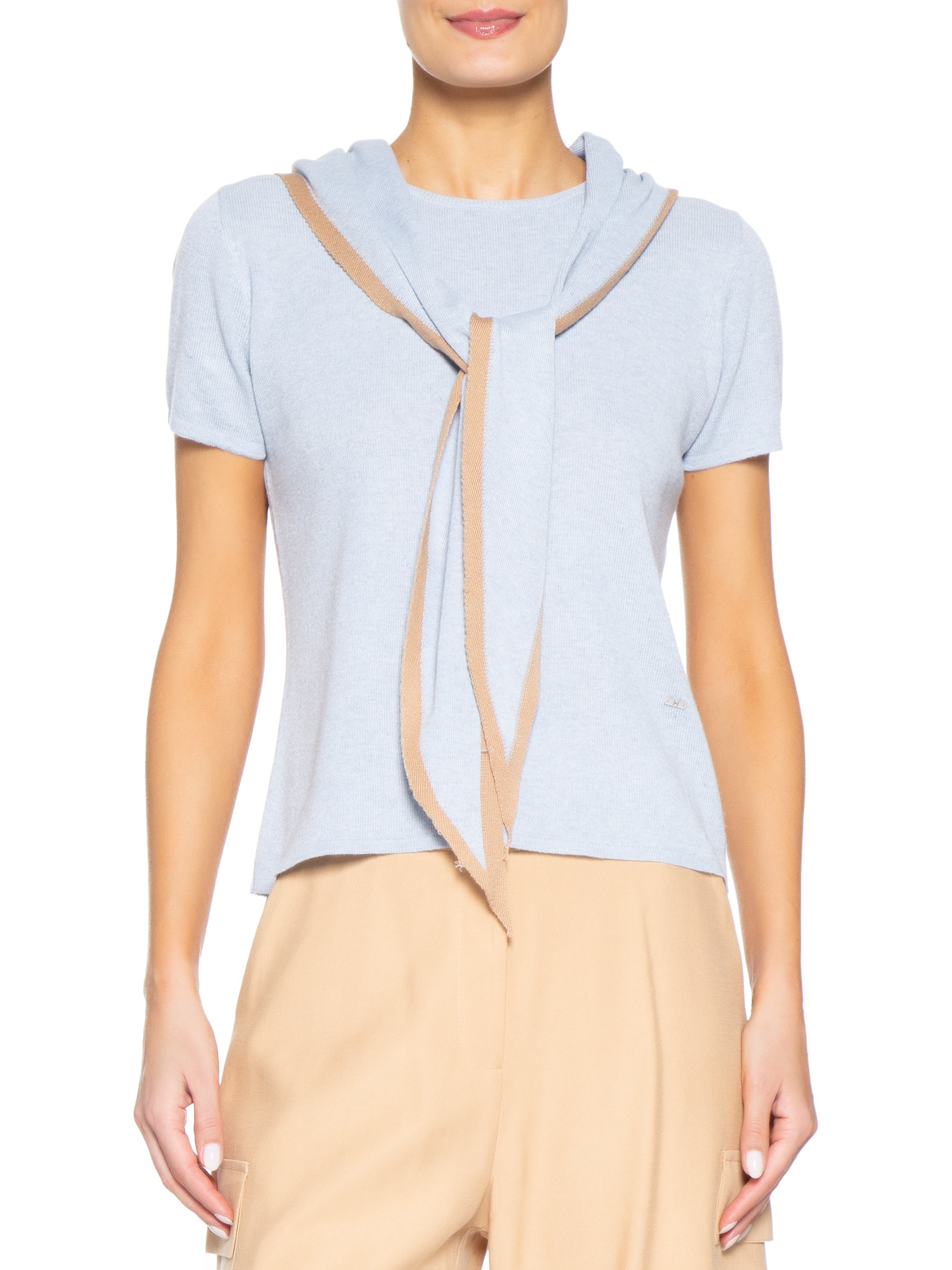 Blusa Feminina Com Detalhe De Amarração Azul '2Essential
