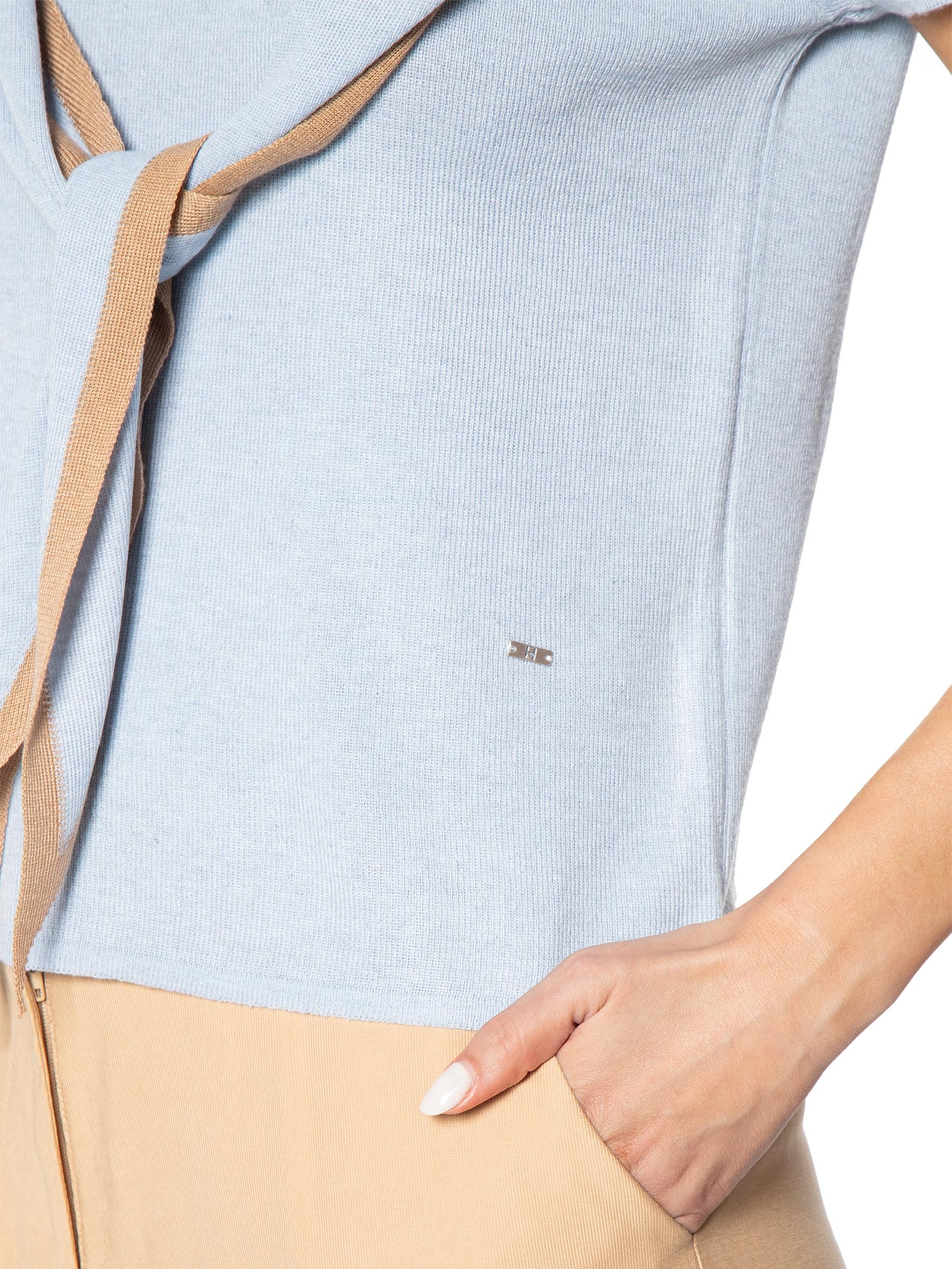 Blusa Feminina Com Detalhe De Amarração Azul '2Essential