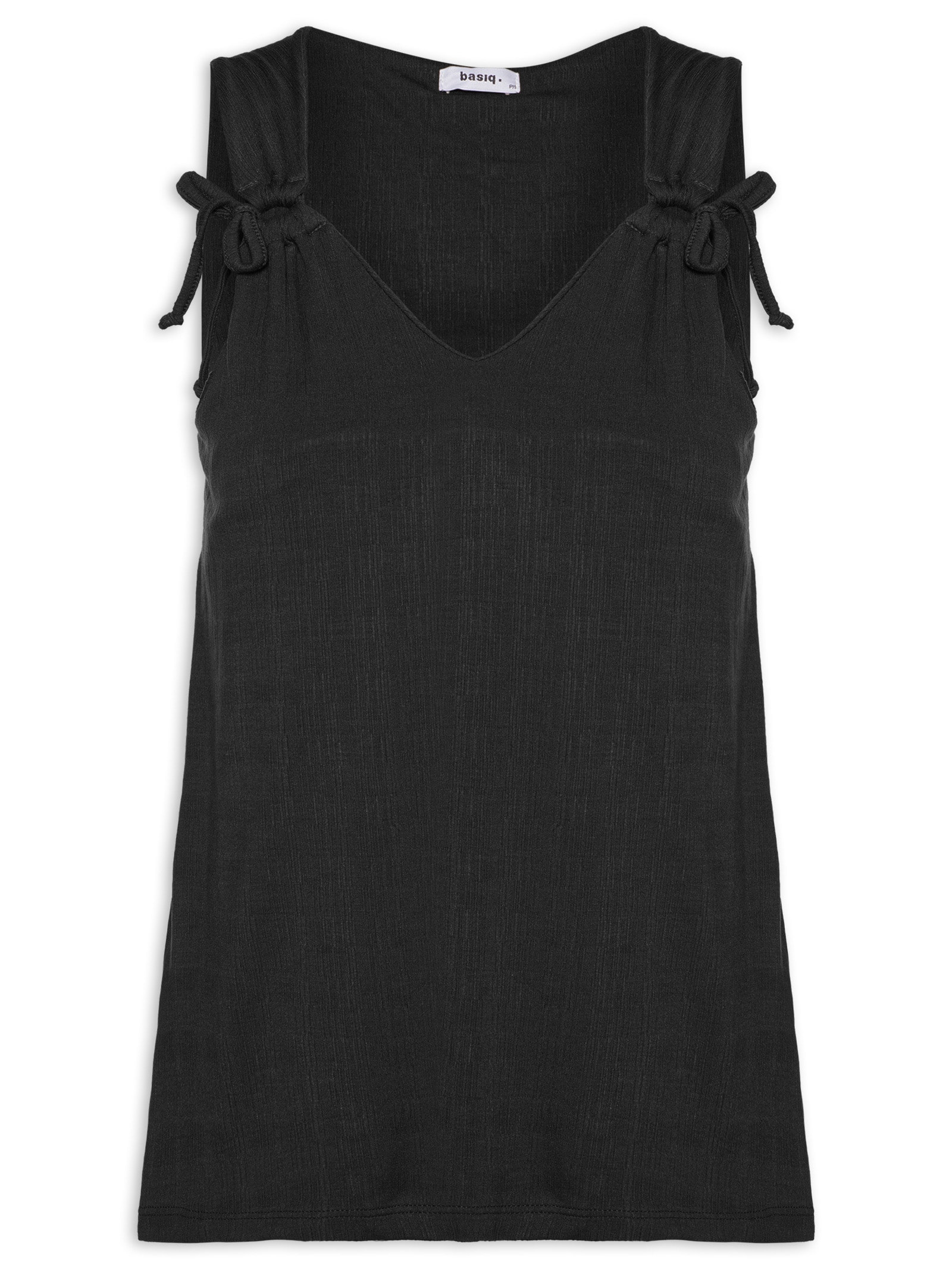 Blusa Feminina Com Detalhe Na Alça Preto Basiq