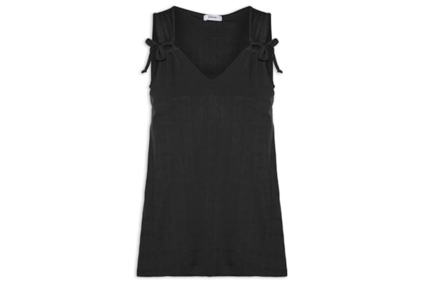 Blusa Feminina Com Detalhe Na Alça - Preto