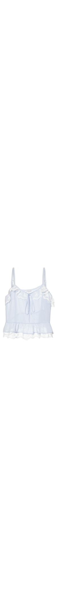 Blusa Feminina com Detalhes em Renda - Azul