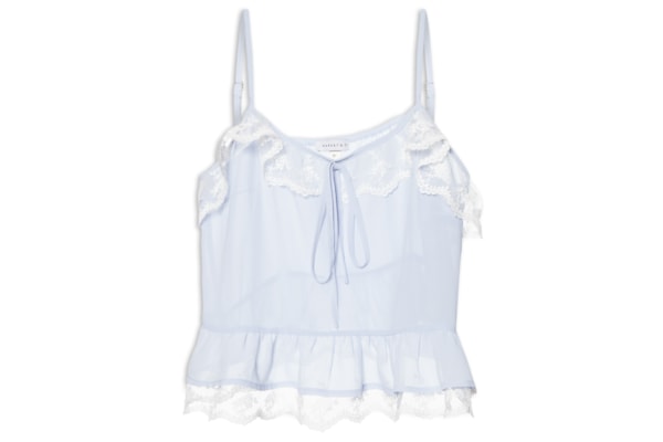 Blusa Feminina com Detalhes em Renda - Azul