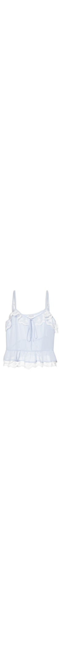 Blusa Feminina com Detalhes em Renda - Azul