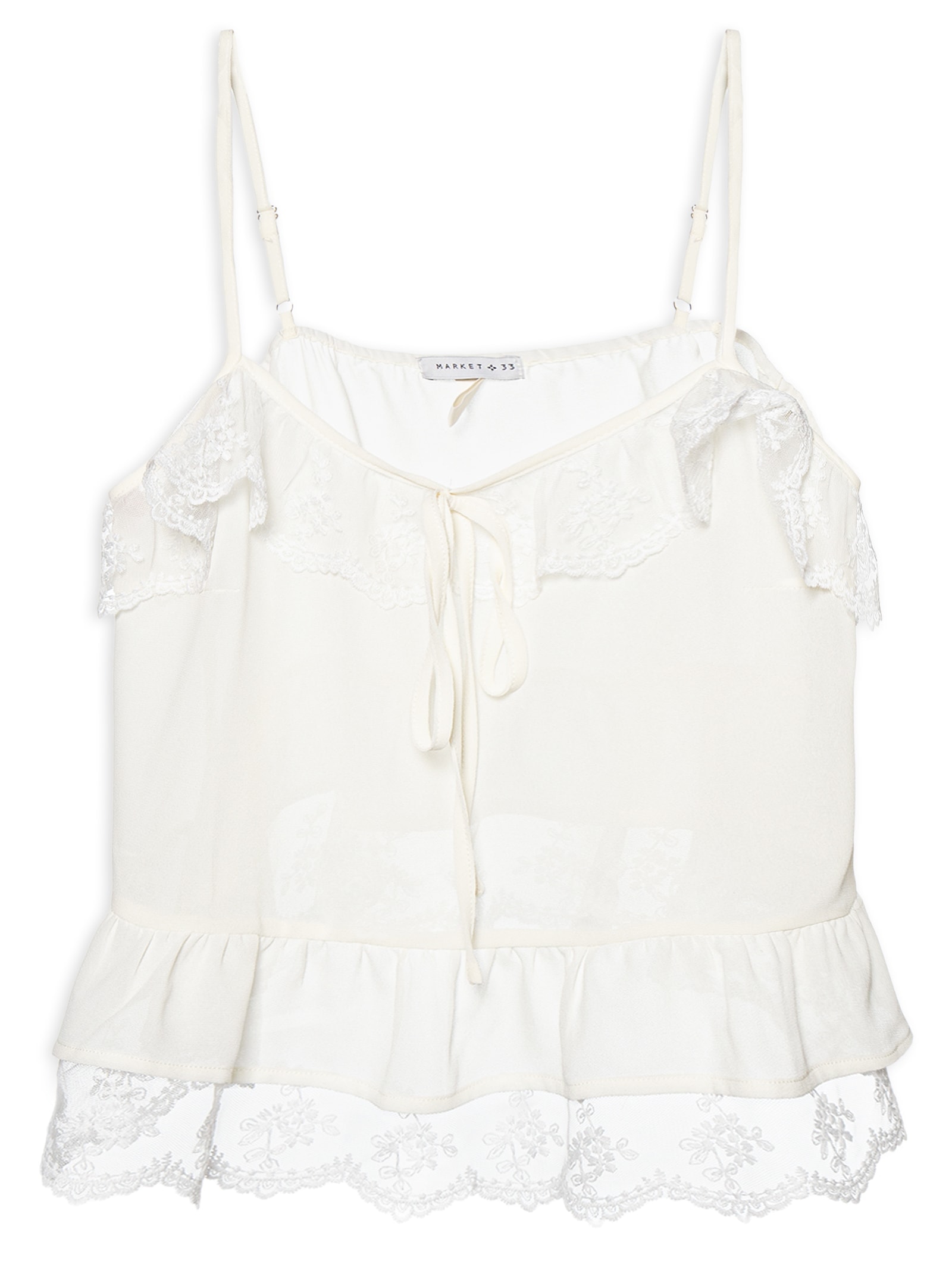 Blusa Feminina com Detalhes em Renda Off White Market 33