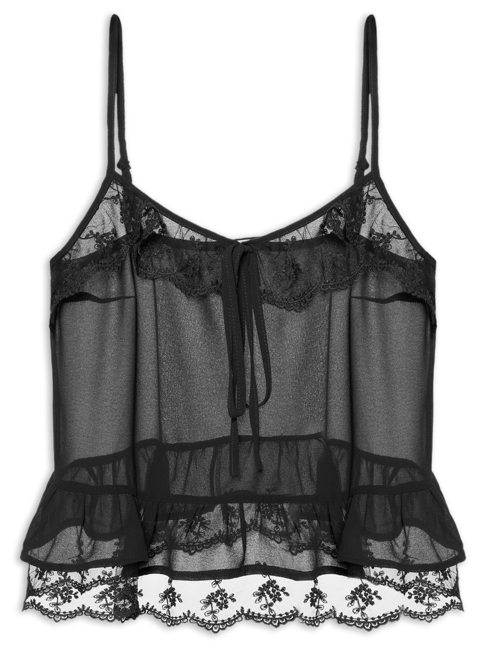 Blusa Feminina com Detalhes em Renda Preto Market 33