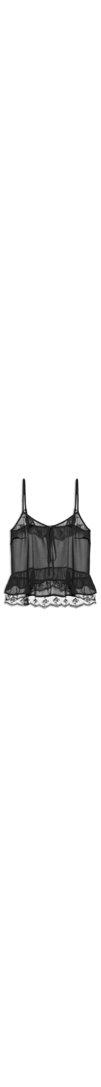 Blusa Feminina com Detalhes em Renda - Preto