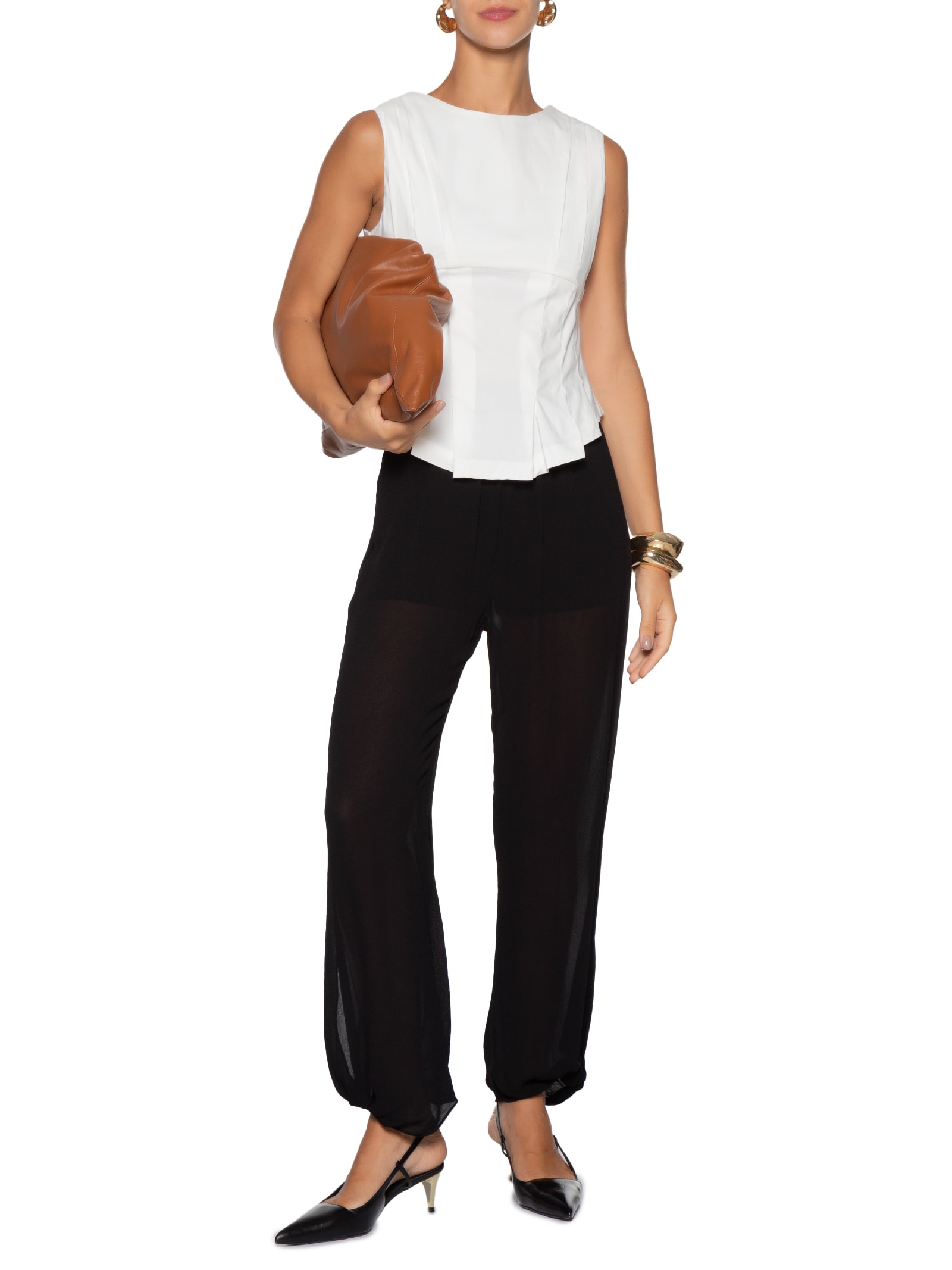 Blusa Feminina Com Drapeados Branco '2Essential