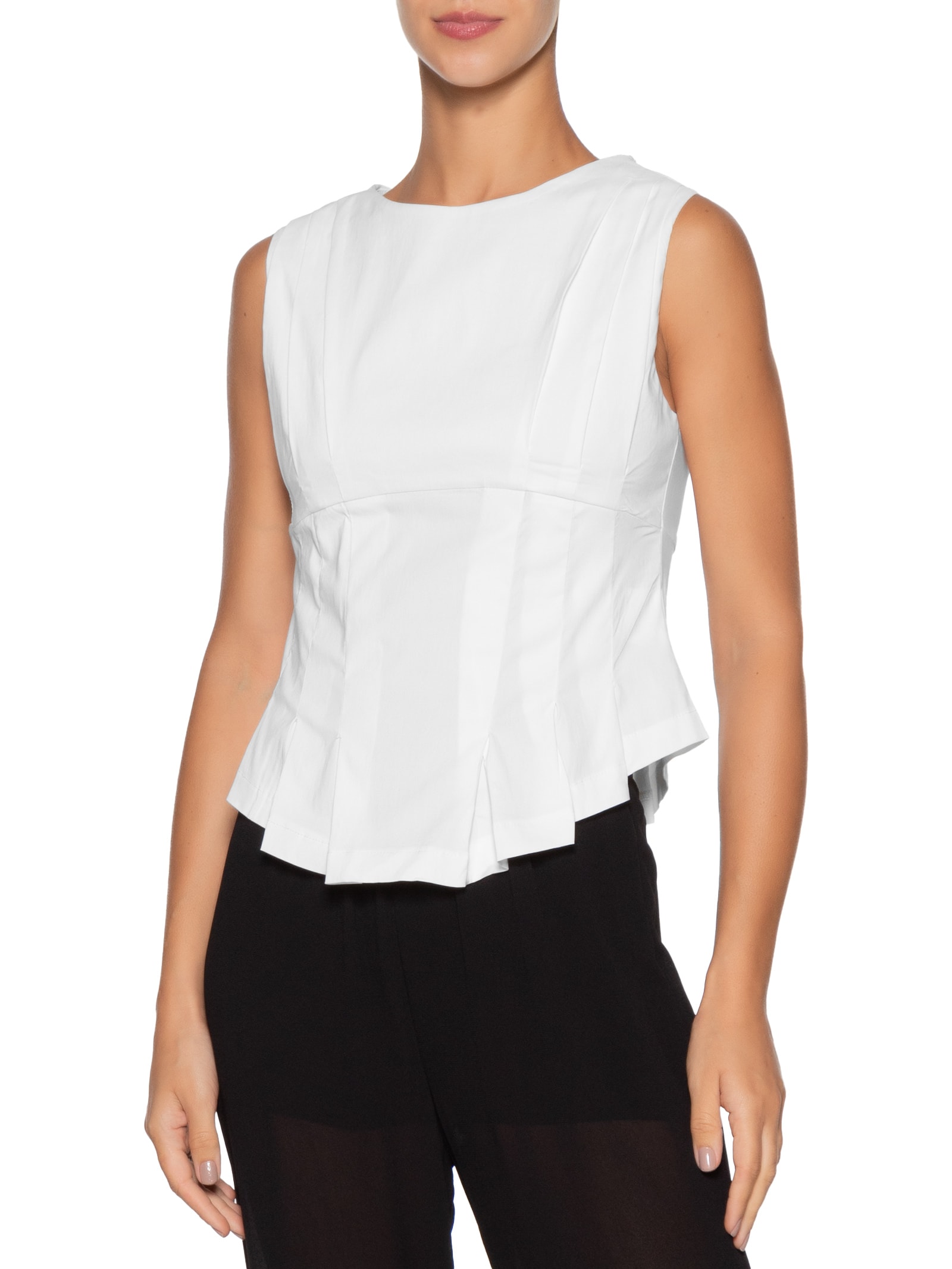 Blusa Feminina Com Drapeados Branco '2Essential