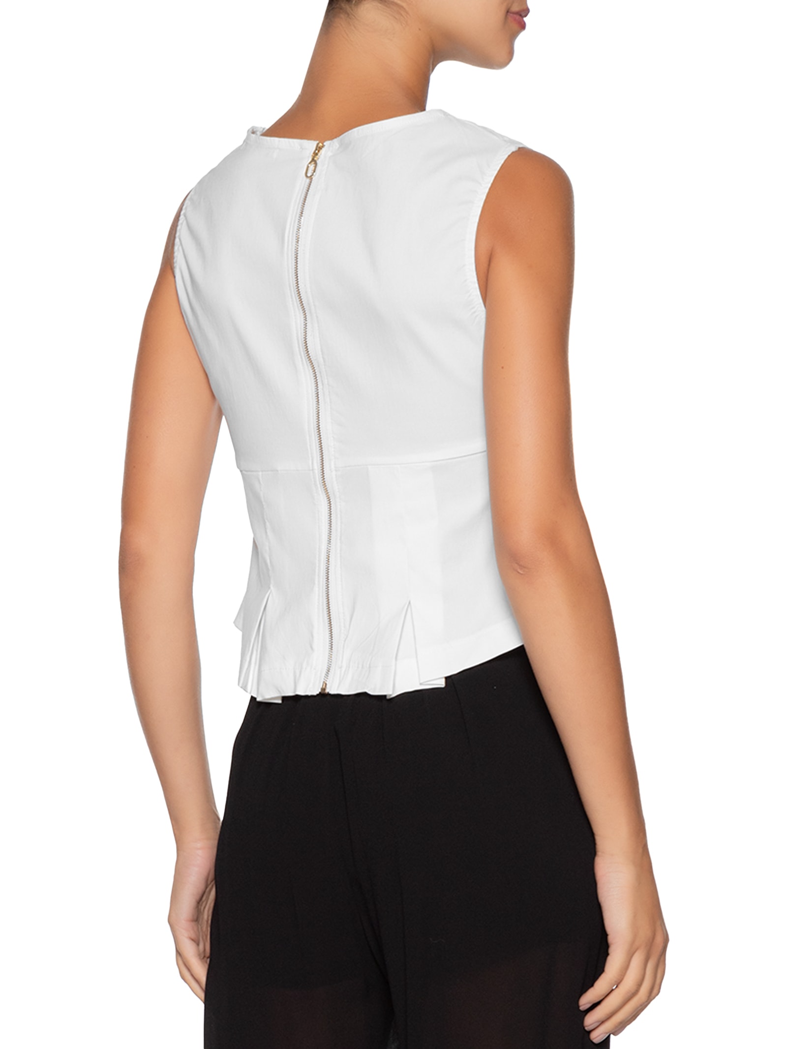 Blusa Feminina Com Drapeados Branco '2Essential