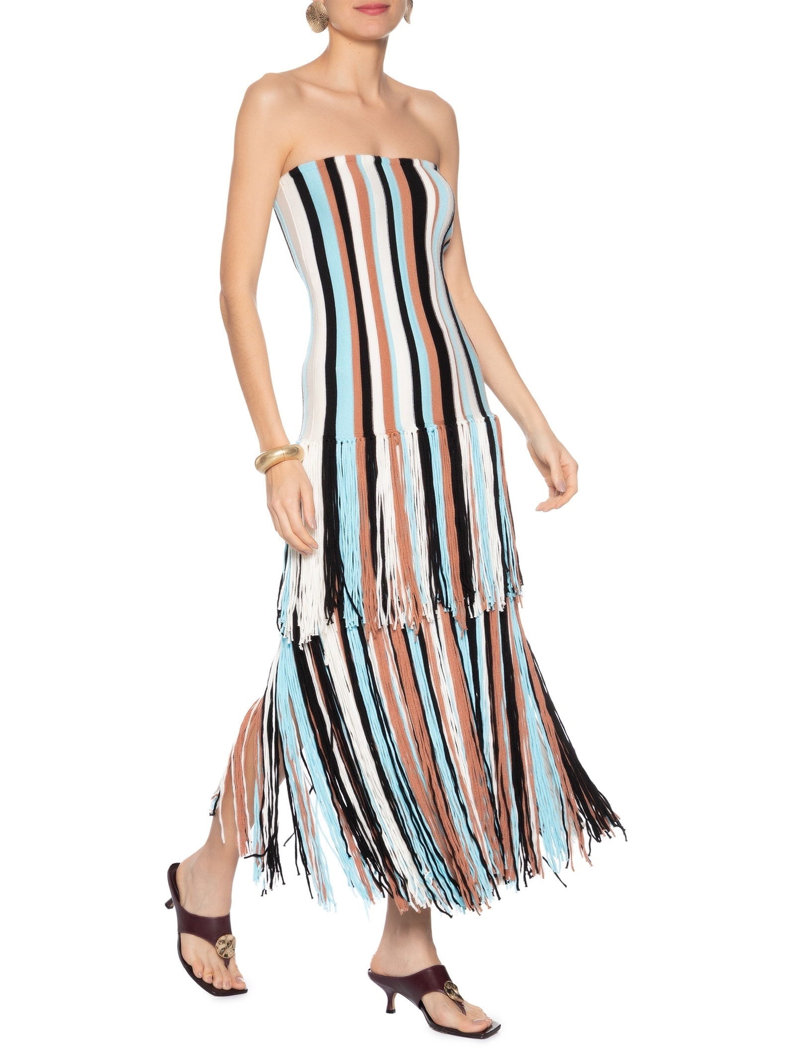 Blusa Feminina Com Franjas Em Tricot Azul '2Essential