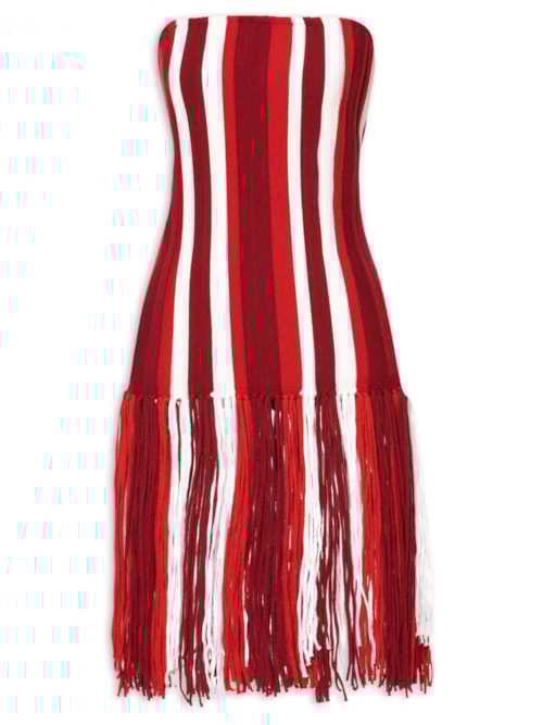 Blusa Feminina Com Franjas Em Tricot – Vermelho