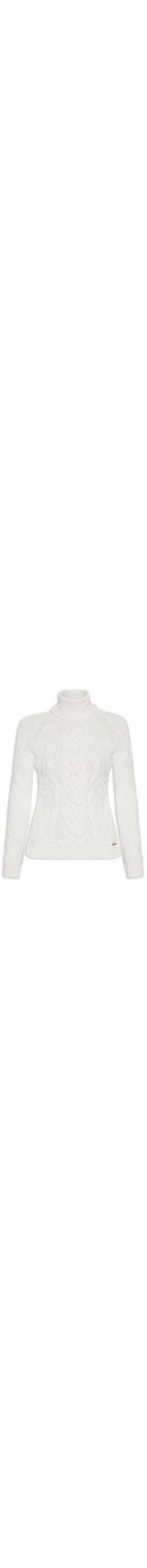 Blusa Feminina Com Gola Alta Trança - Branco