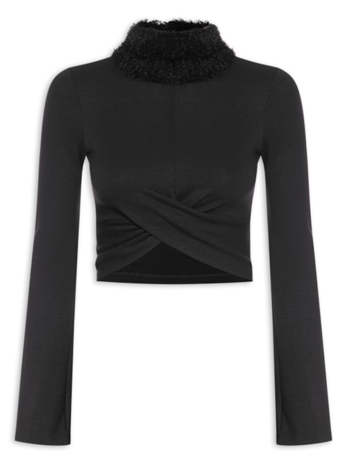 Blusa Feminina Com Gola – Preto