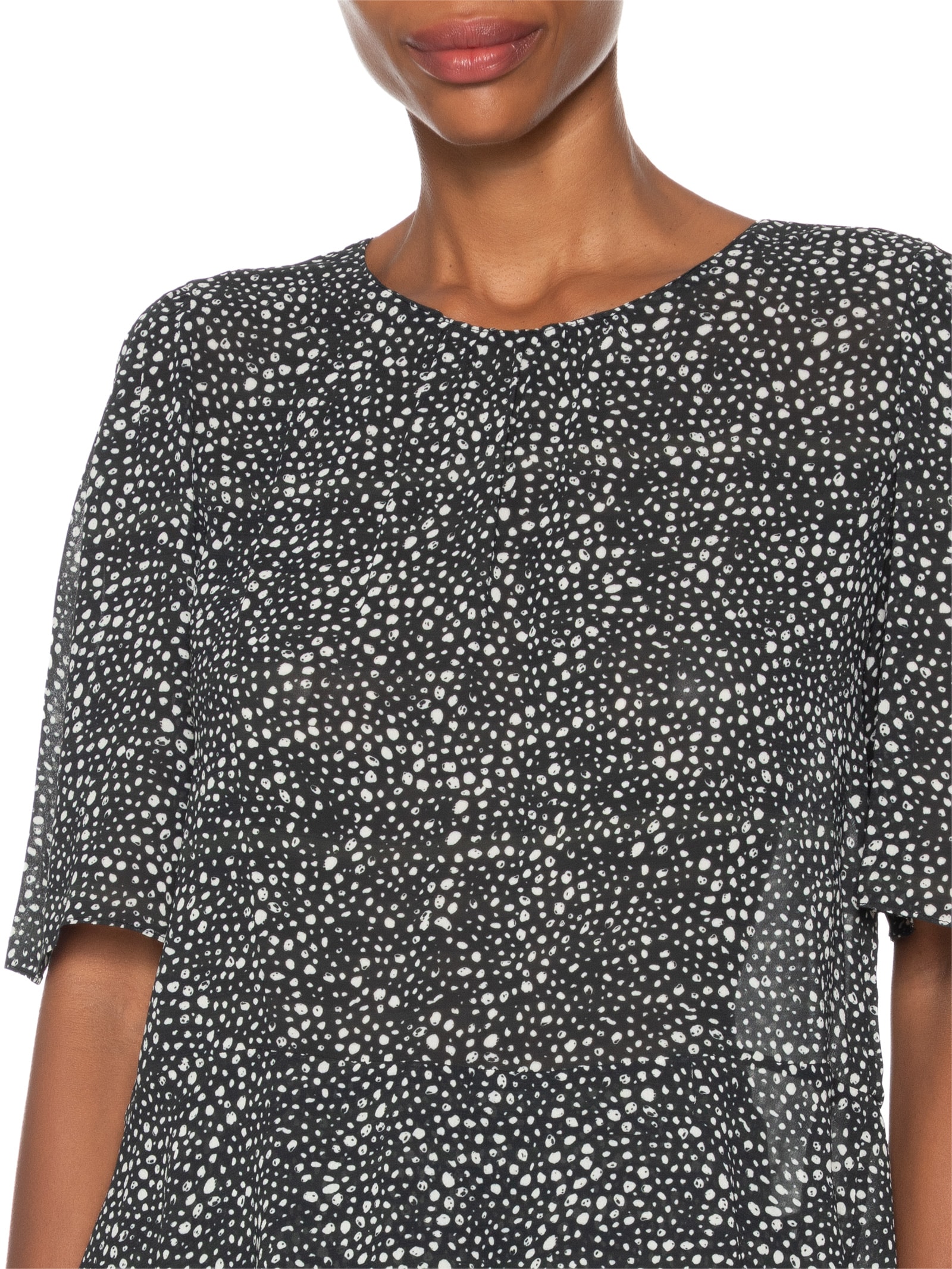 Blusa Feminina Com Peplum Pois Lajedo Preto Animale