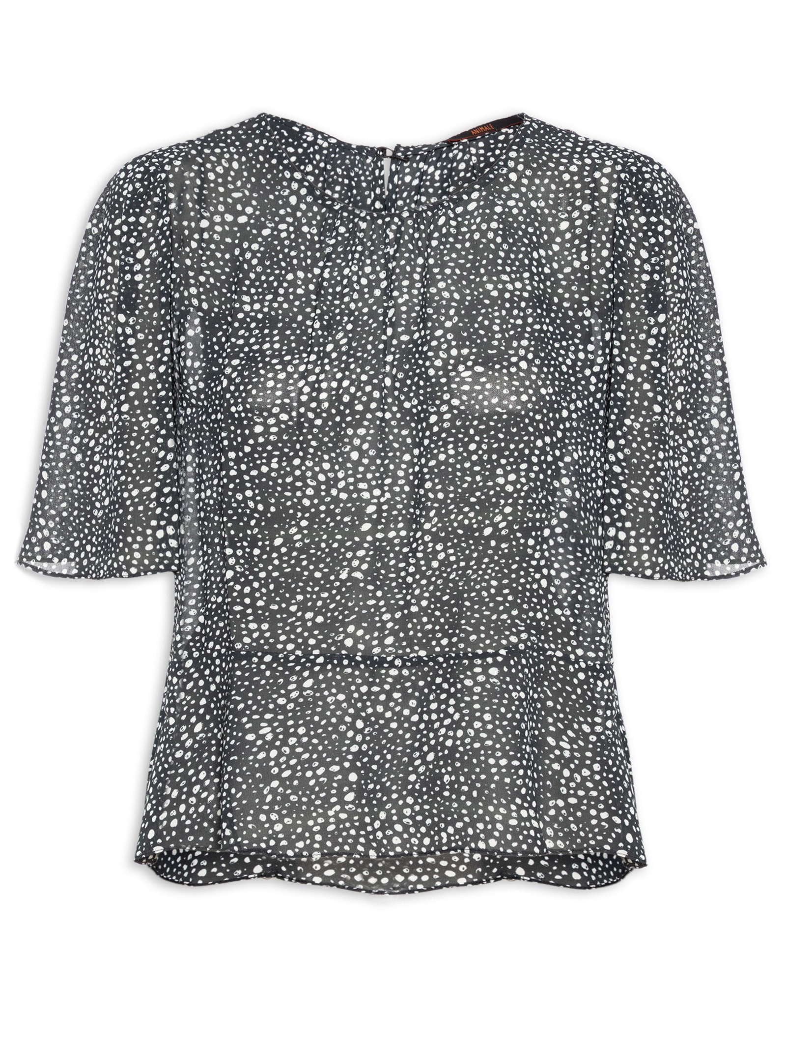 Blusa Feminina Com Peplum Pois Lajedo Preto Animale