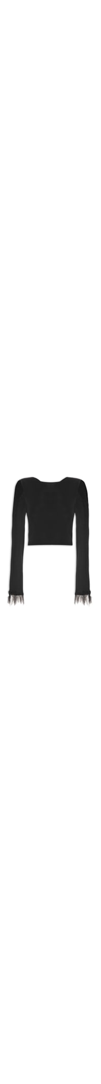 Blusa Feminina Com Plumas - Preto