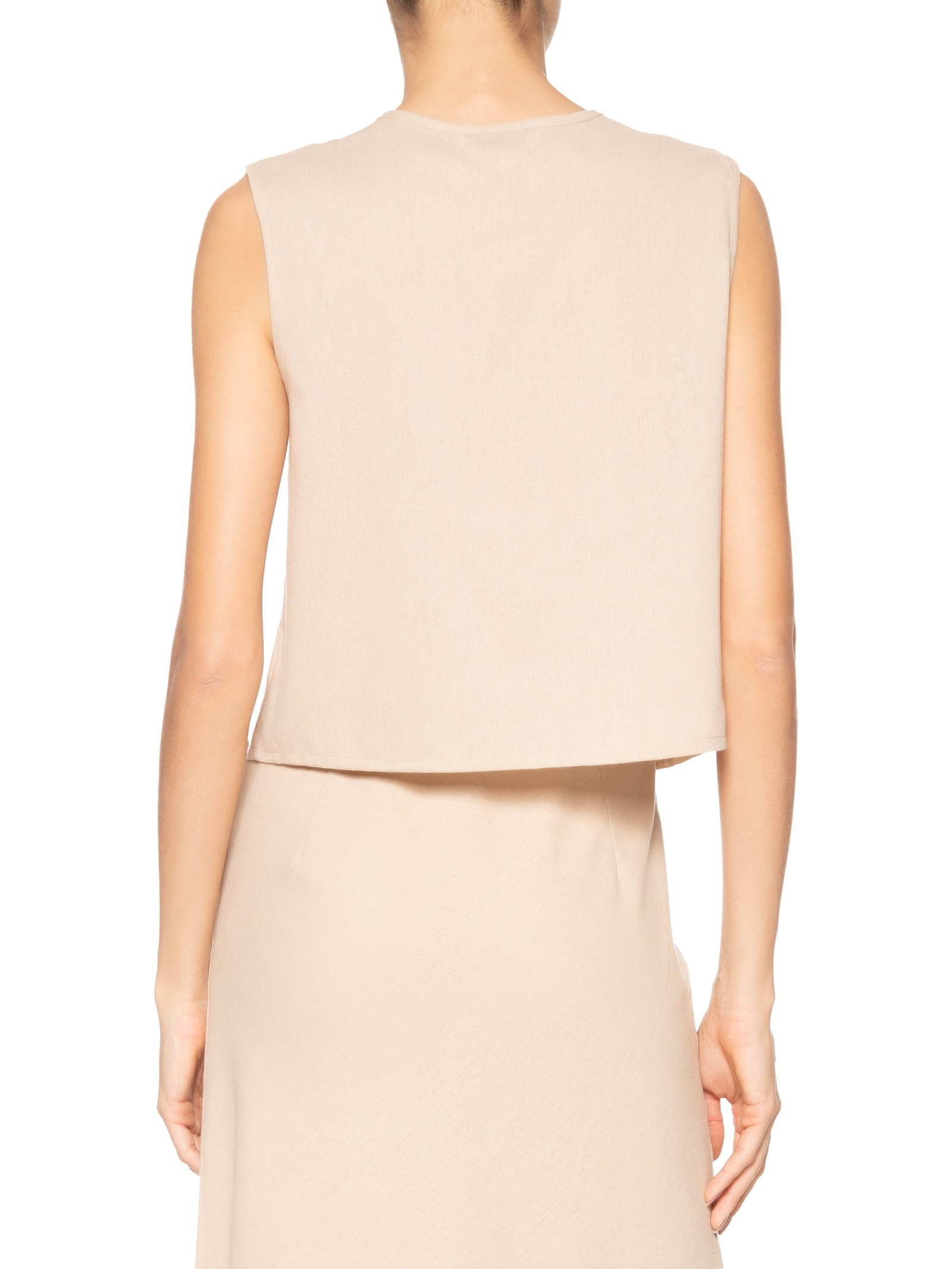 Blusa Feminina Com Pregas E Amarração Frontal Bege '2Essential