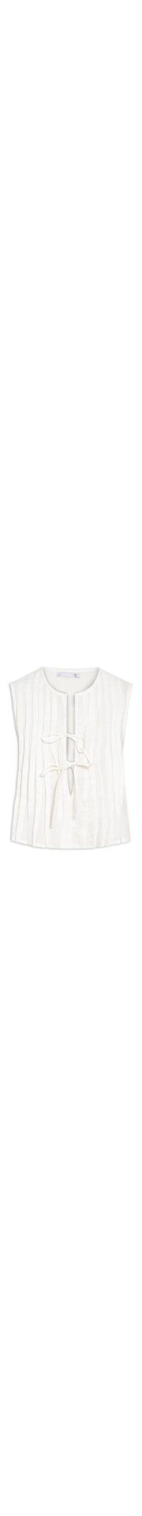 Blusa Feminina Com Pregas E Amarração Frontal - Off White