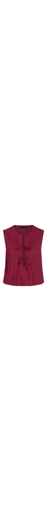 Blusa Feminina Com Pregas E Amarração Frontal - Vinho