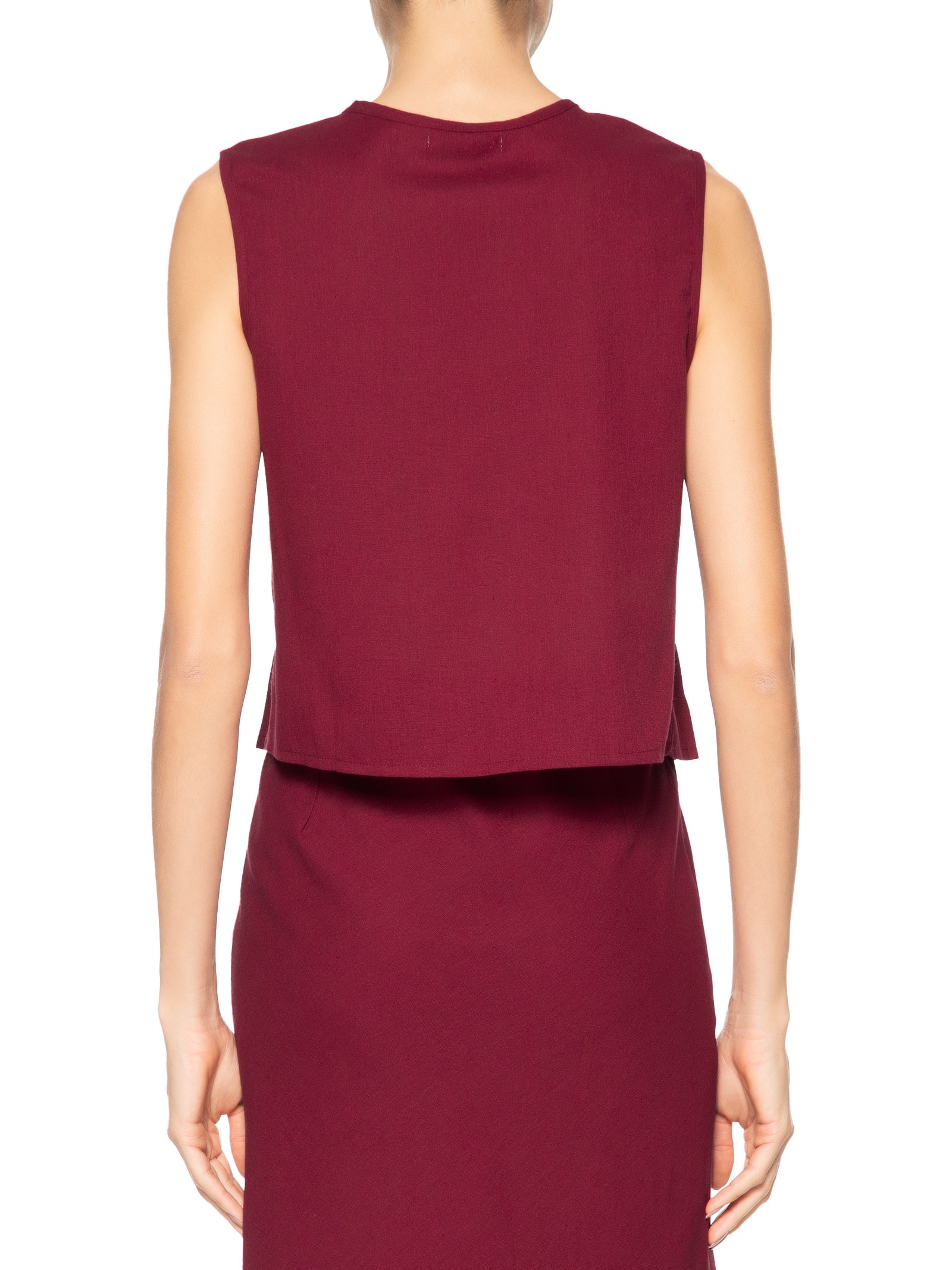 Blusa Feminina Com Pregas E Amarração Frontal Vinho '2Essential