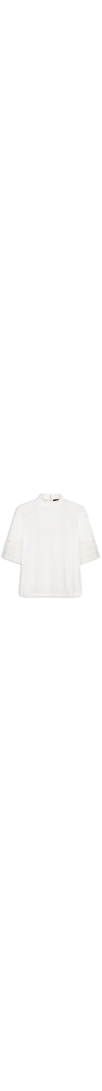 Blusa Feminina Com Pregas E Renda - Branco
