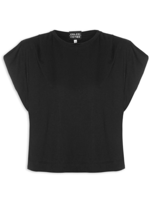 Blusa Feminina Com Pregas - Preto