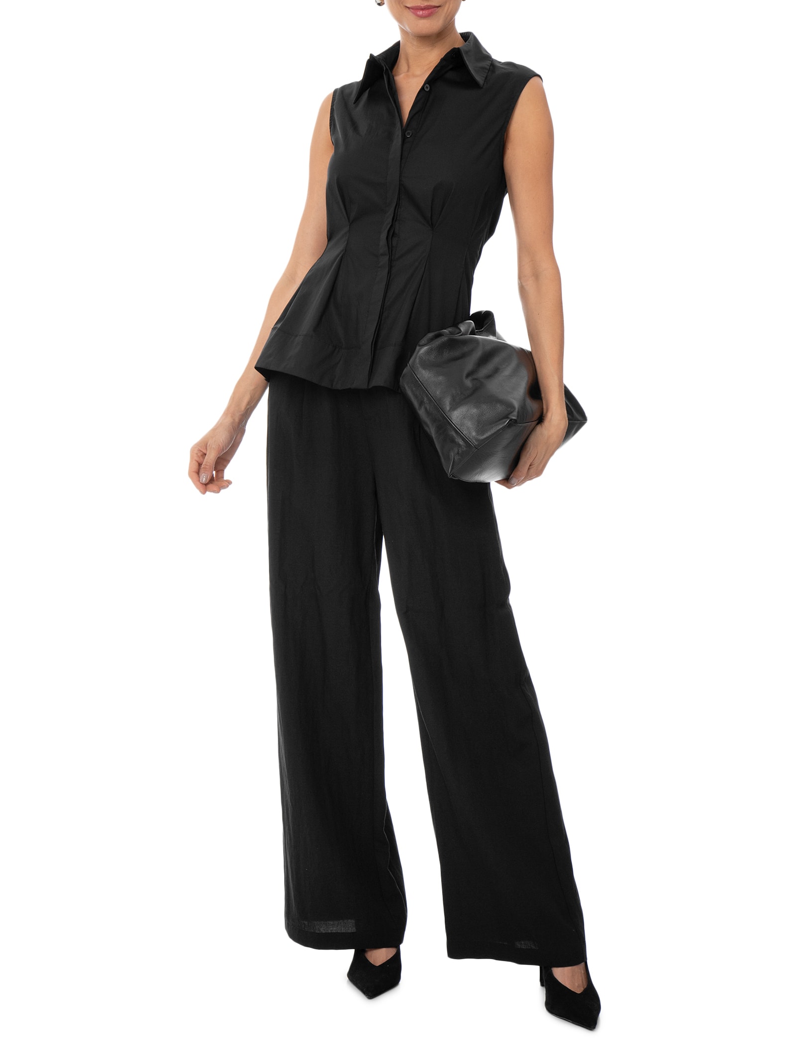 Blusa Feminina com Pregas Preto '2Essential