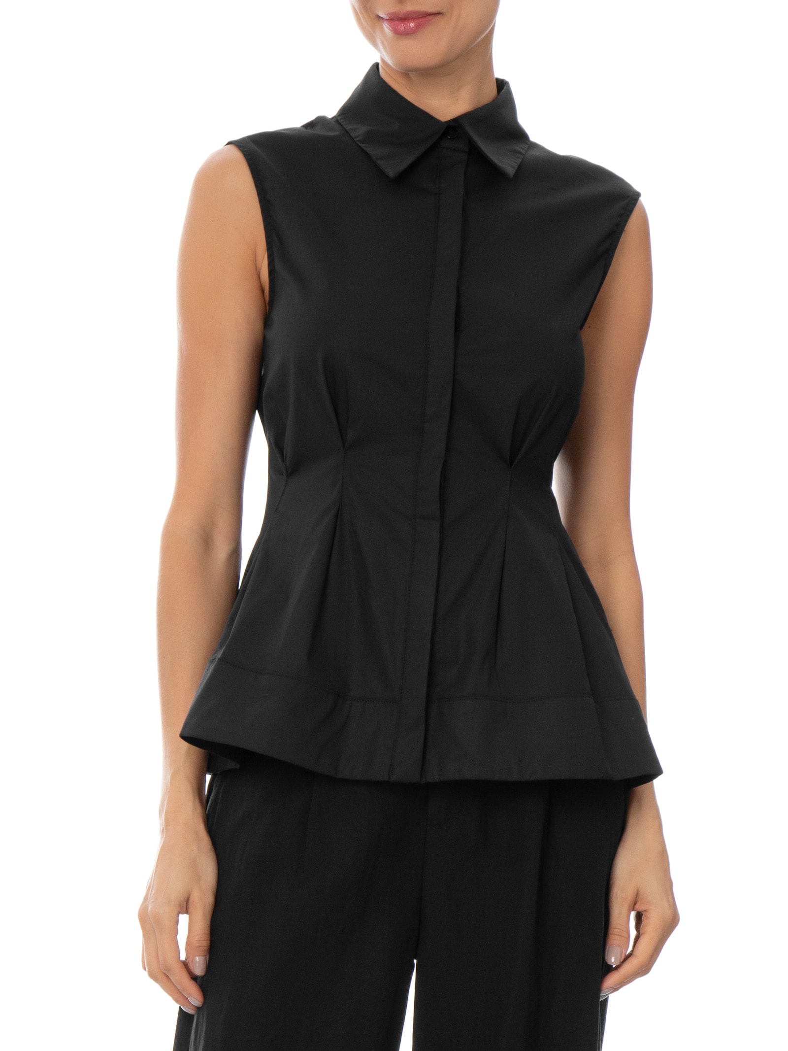 Blusa Feminina com Pregas Preto '2Essential