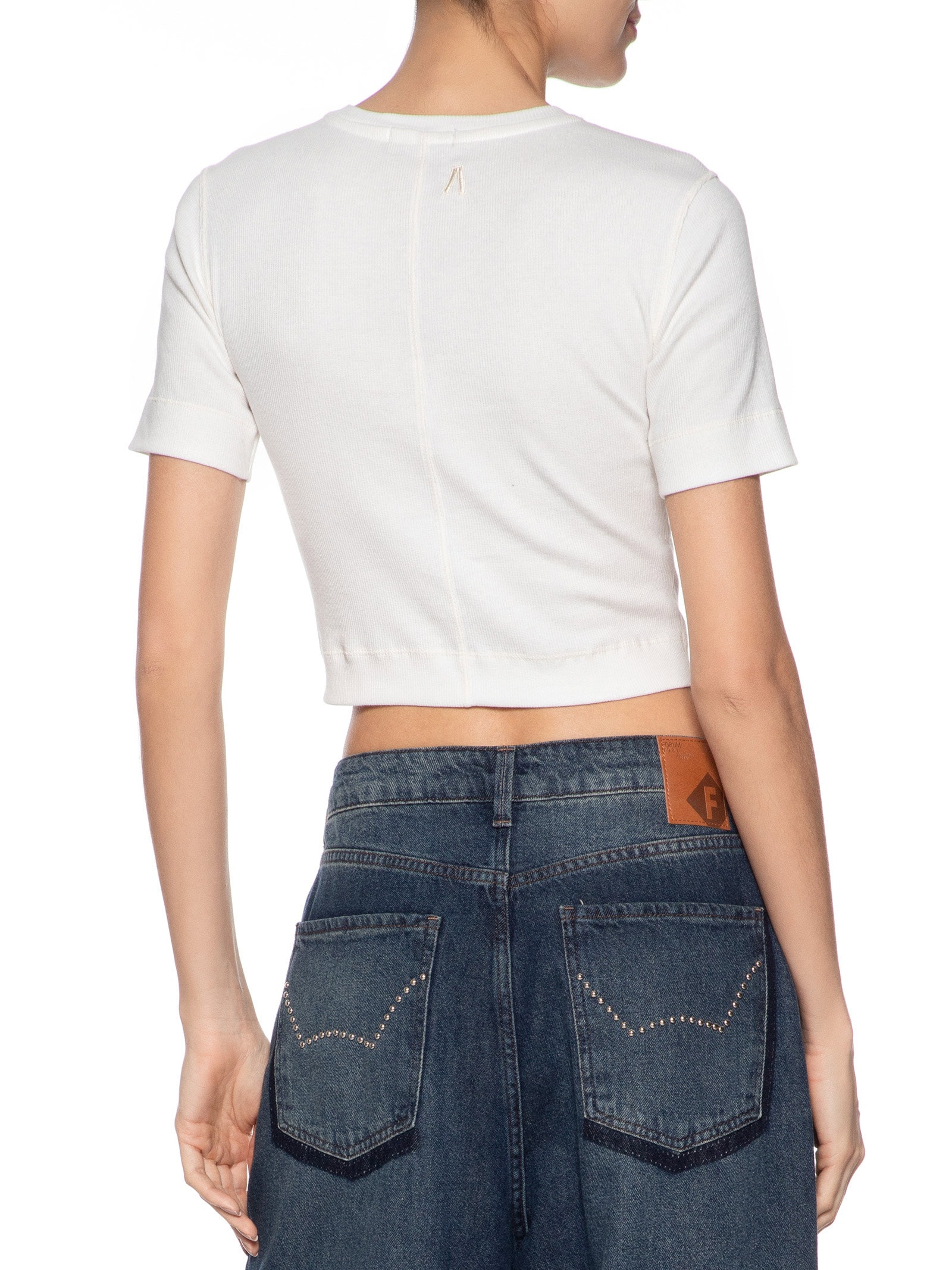 Blusa Feminina Com Recorte Costas Branco Animale Jeans