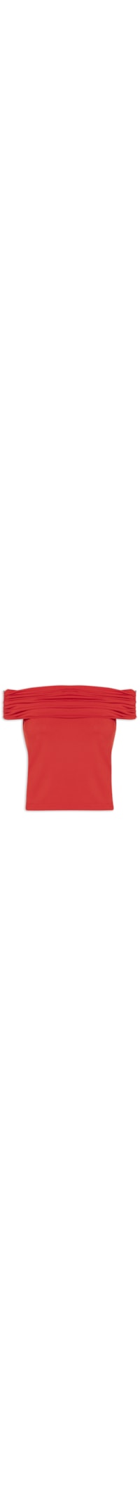 Blusa Feminina Com Sobreposição Plissada - Vermelho