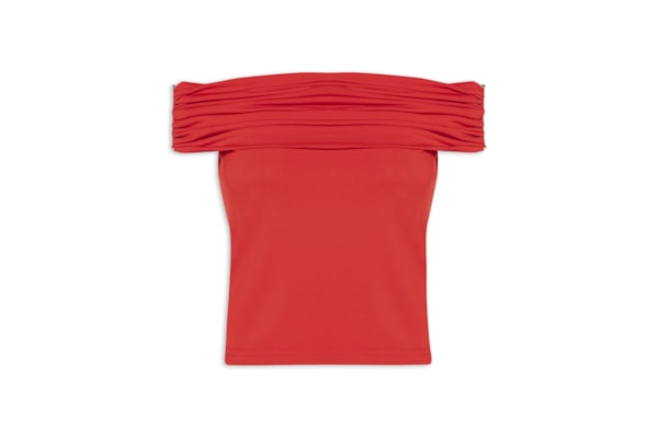 Blusa Feminina Com Sobreposição Plissada - Vermelho