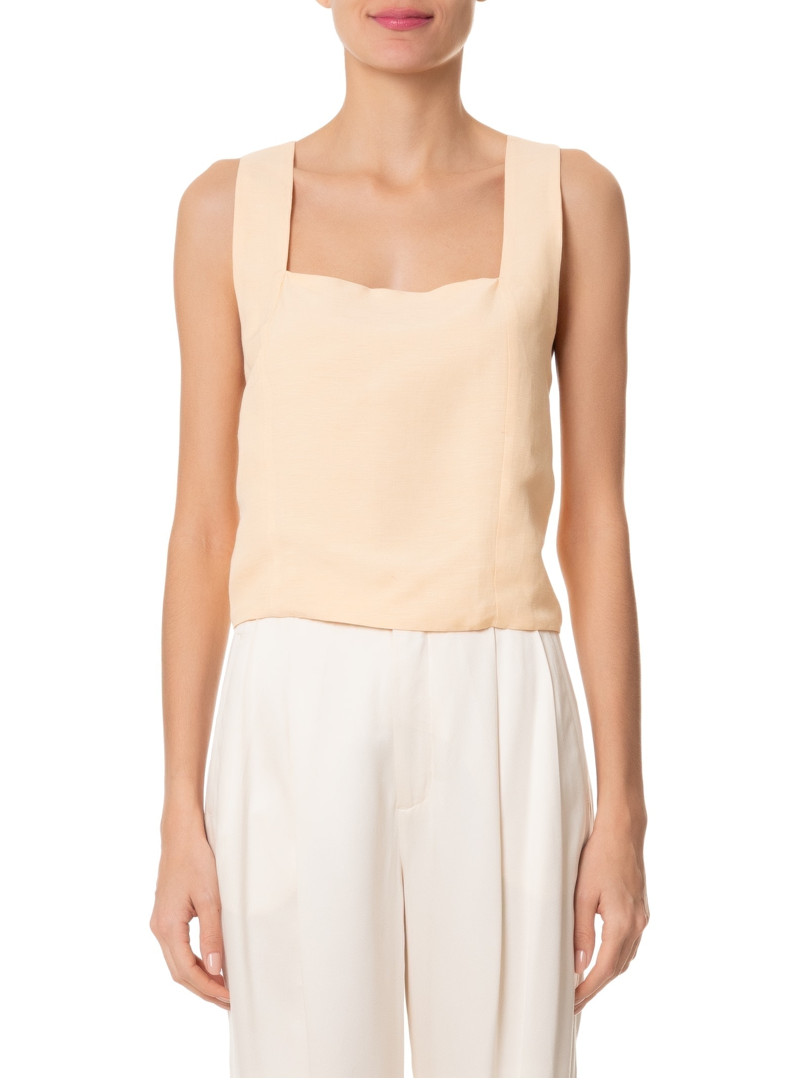 Blusa Feminina Com Transpasse Nas Costas Amarelo Basiq