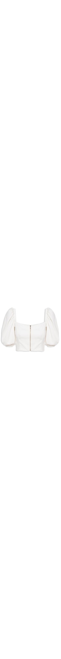 Blusa Feminina Com Zíper Fontal - Off White