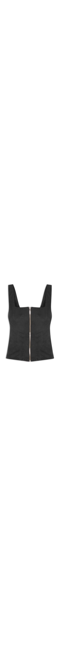 Blusa Feminina Com Zíper Frontal - Preto