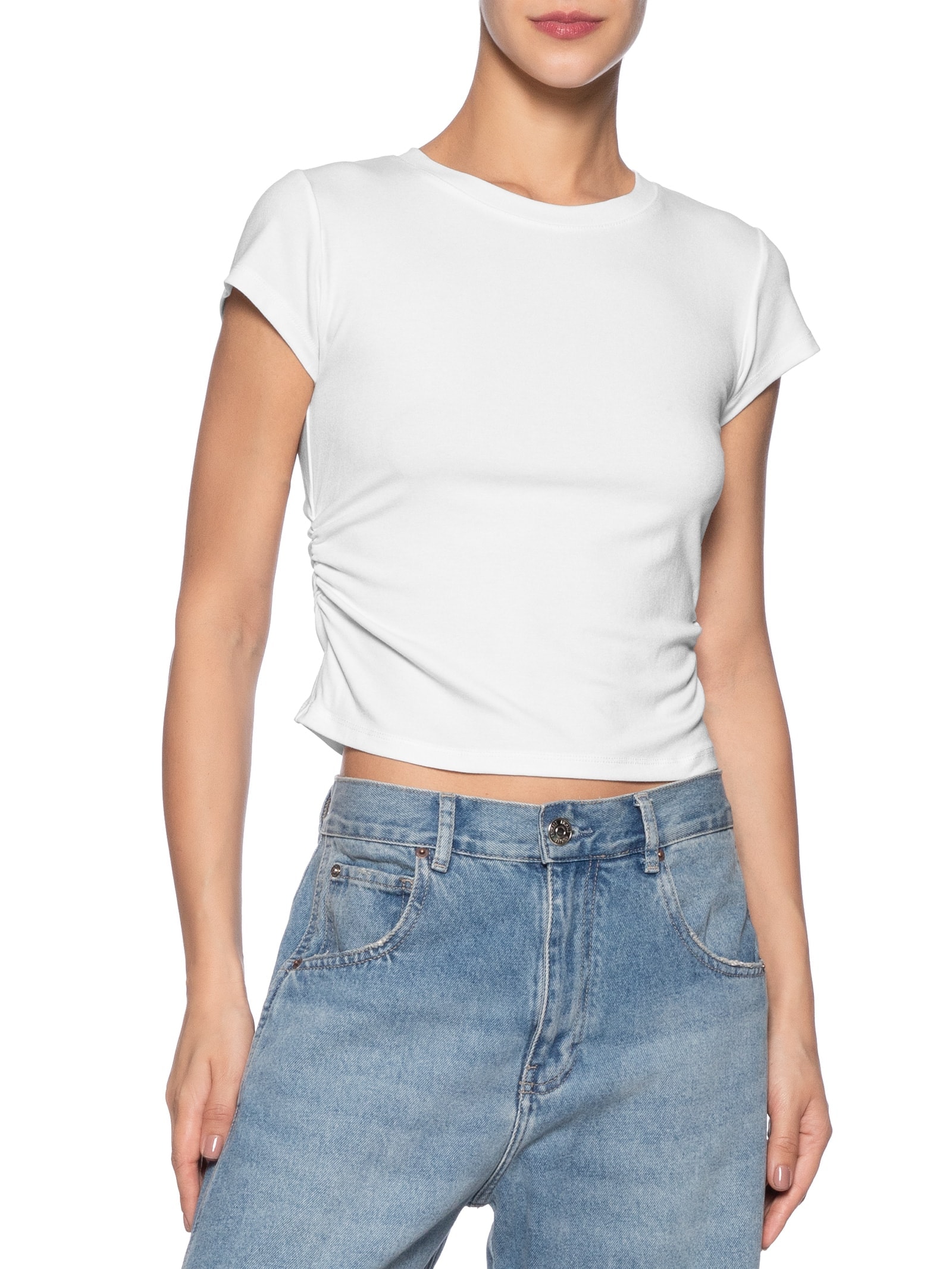 Blusa Feminina Comfy Justa Ao Corpo Branco Basiq