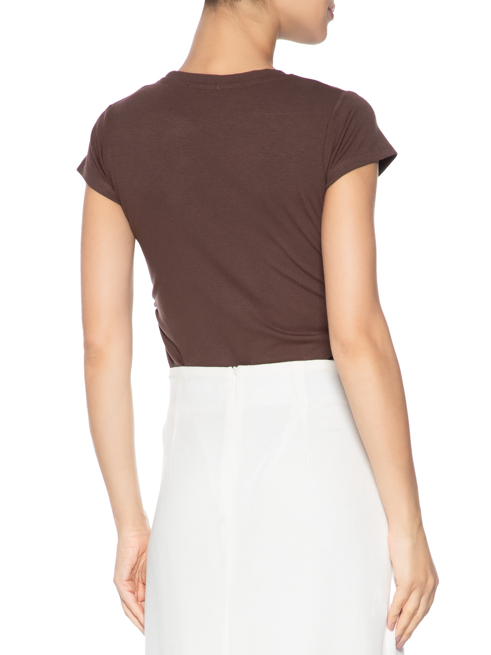 Blusa Feminina Comfy Justa Ao Corpo Marrom Basiq