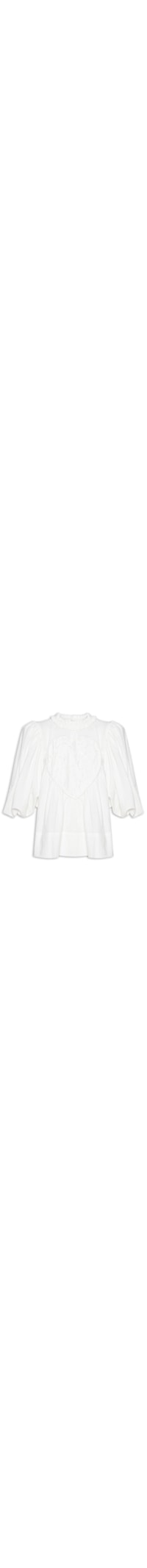 Blusa Feminina Coração Artesanal - Branco