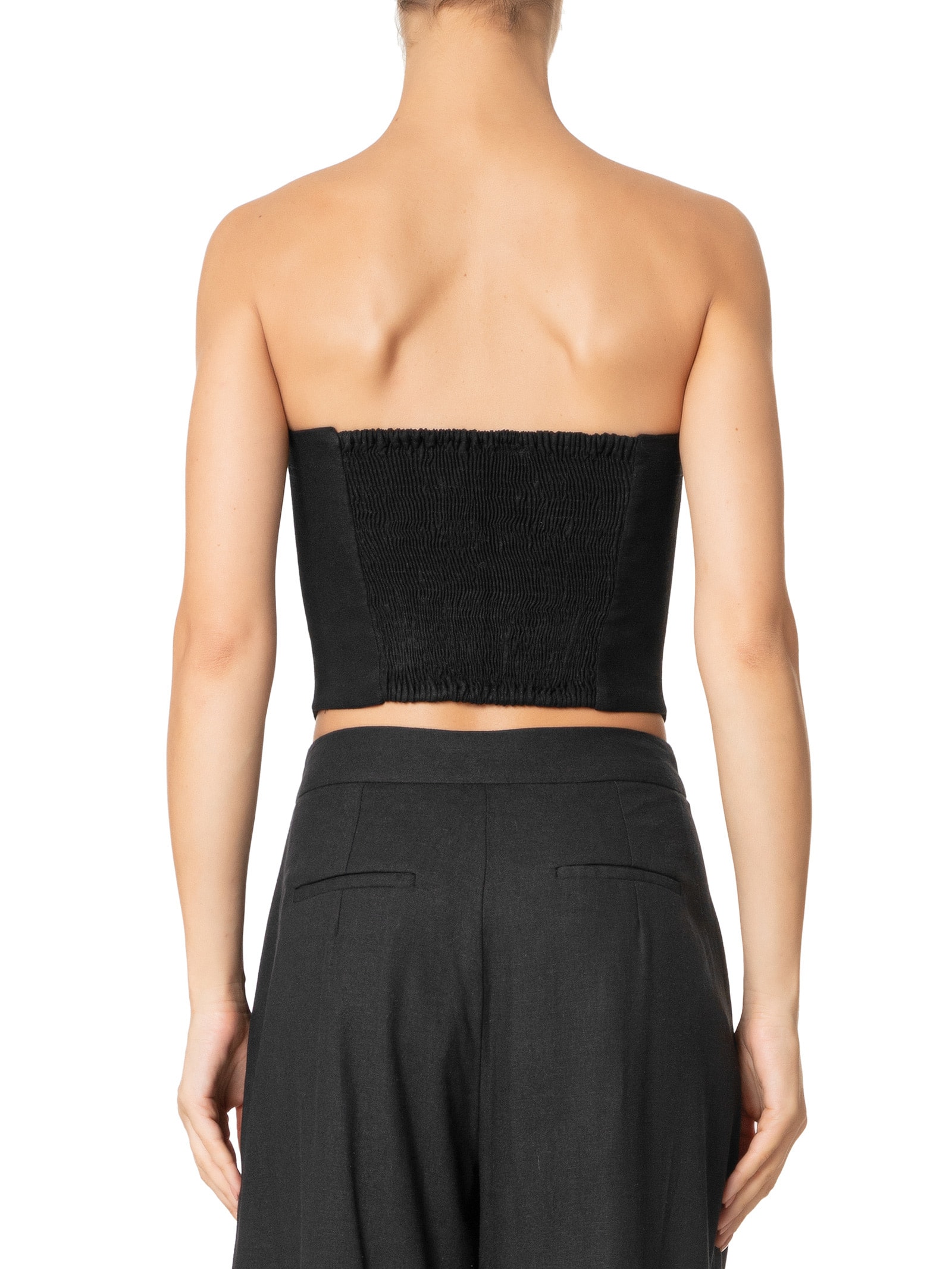 Blusa Feminina Corselet Pesponto Preto Farm