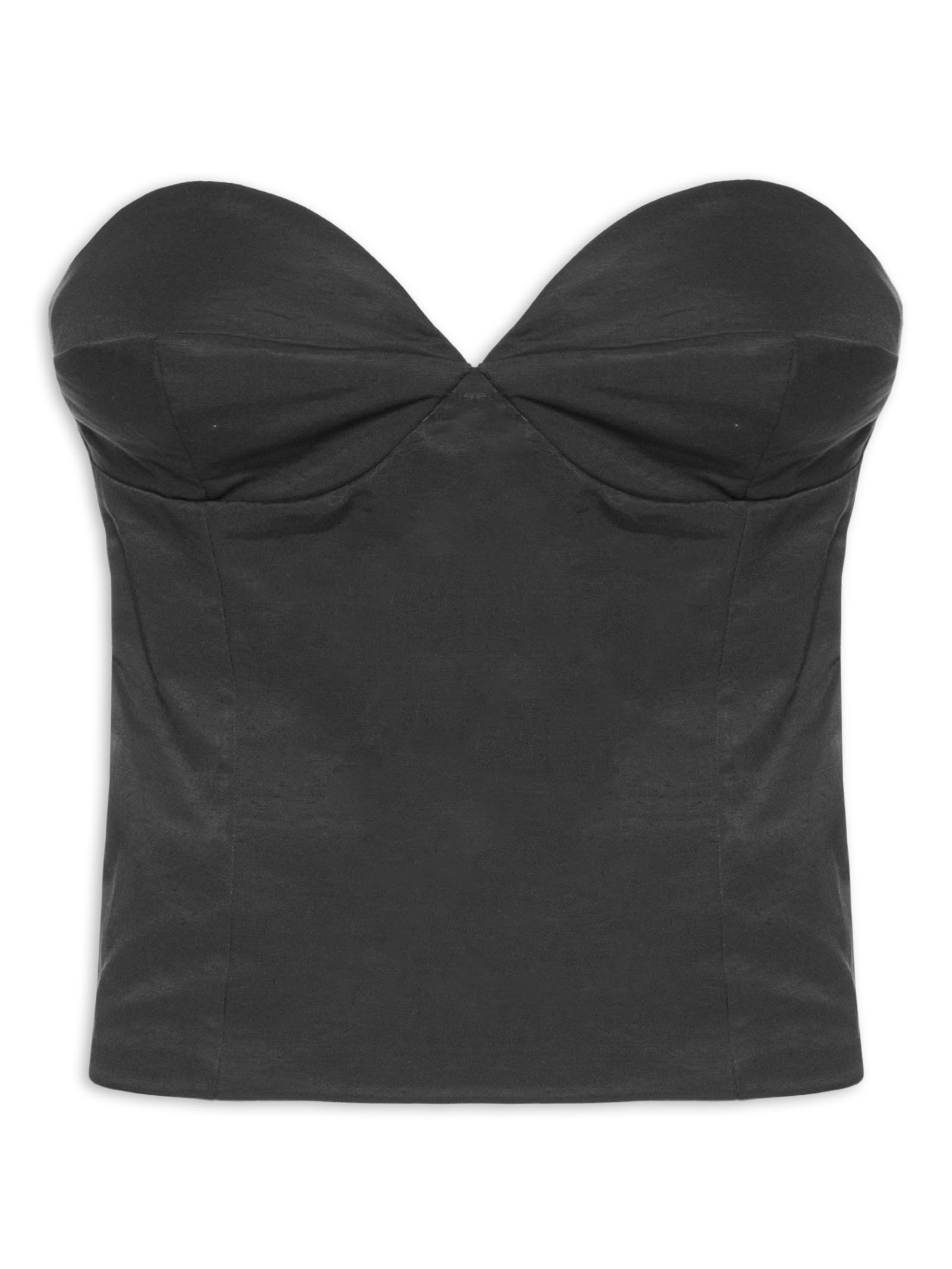 Blusa Feminina Corselet Sem Alça Preto Farm