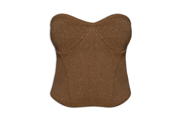 Blusa Feminina Corselet Tricot Brilho - Marrom