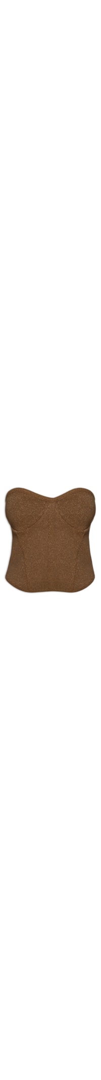 Blusa Feminina Corselet Tricot Brilho - Marrom