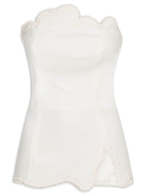 Blusa Feminina Corset Alongada – Branco