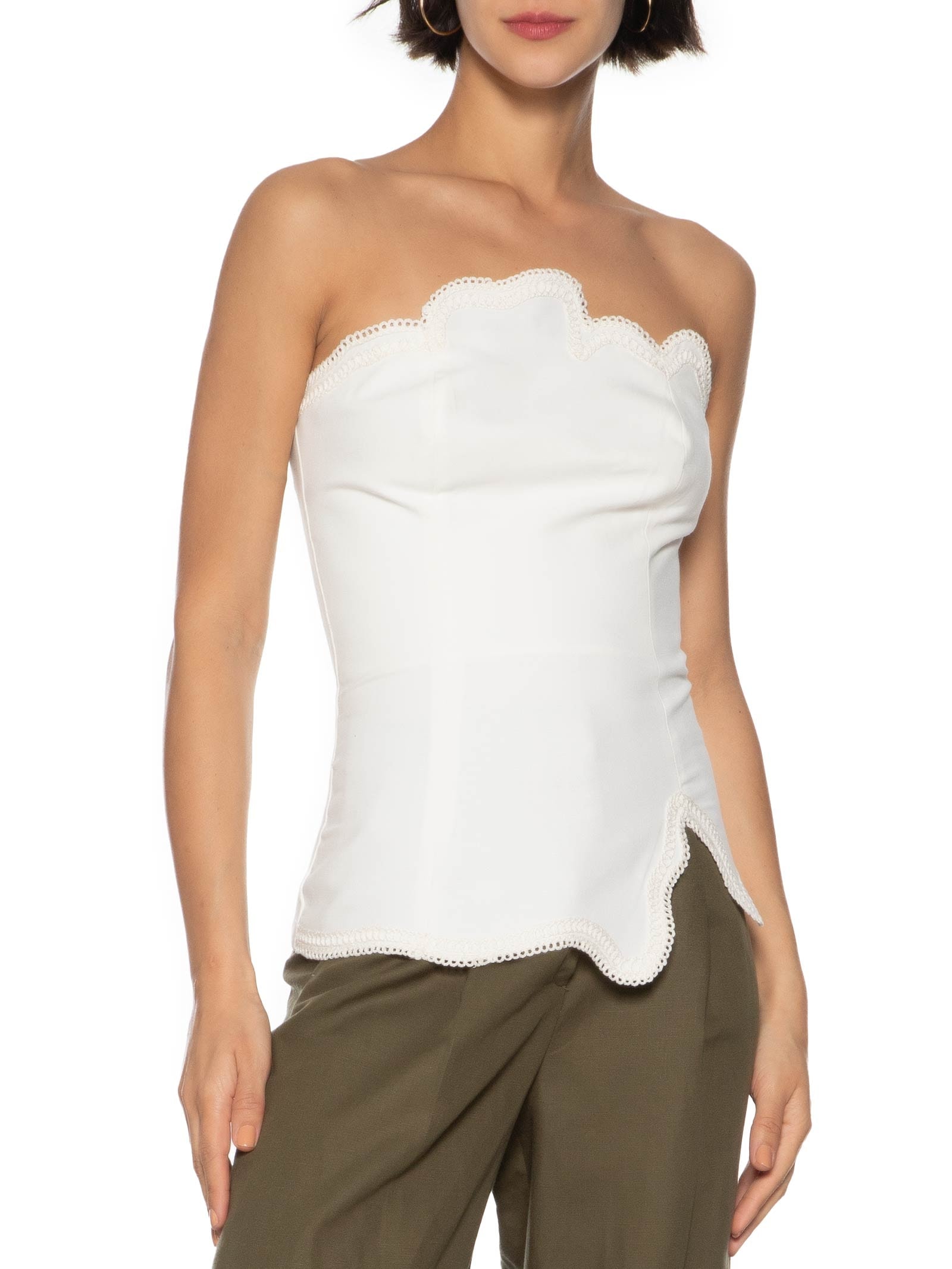 Blusa Feminina Corset Alongada Branco Lança Perfume