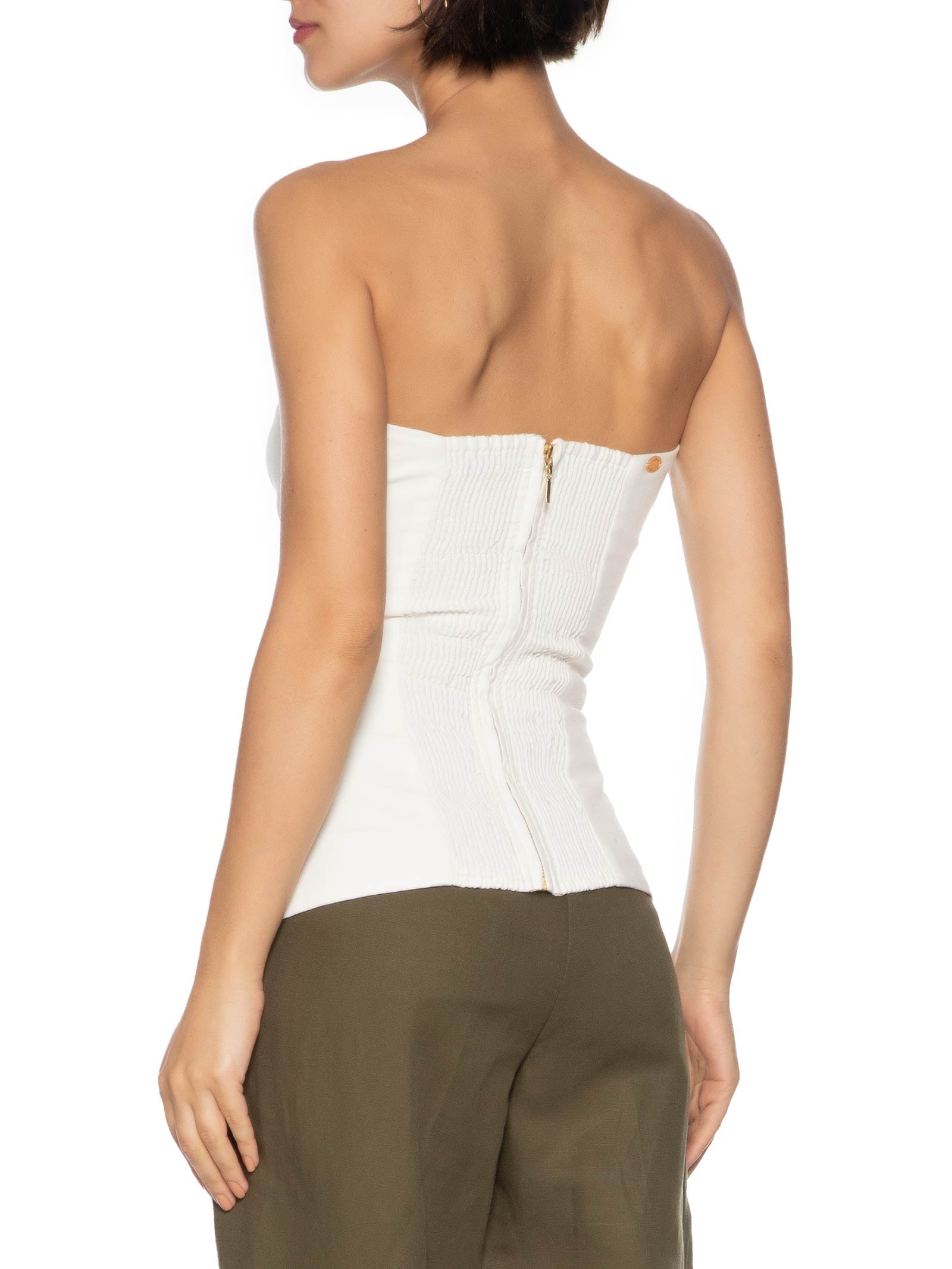 Blusa Feminina Corset Alongada Branco Lança Perfume