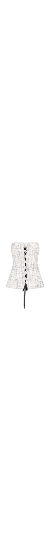 Blusa Feminina Corset Com Amarração Em Tweed - Off White