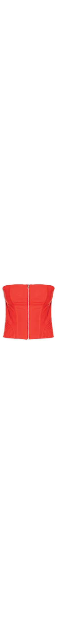 Blusa Feminina Corset Com Zíper Frontal - Vermelho