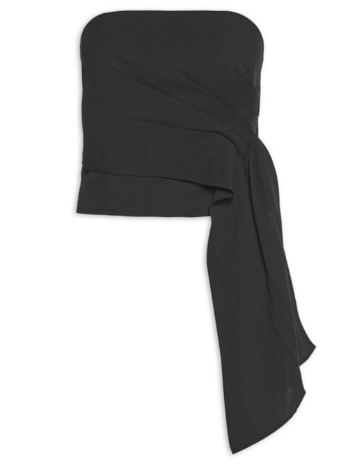 Blusa Feminina Corset com Zíper na Lateral – Preto